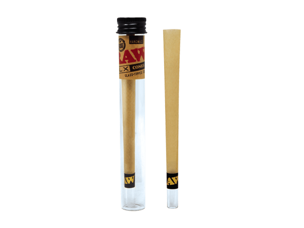 RAW-dlx-glass-cones-individual.png RAW DLX 'CONES' w/GLASS TIPS | 12/DISPLAY - Image 2