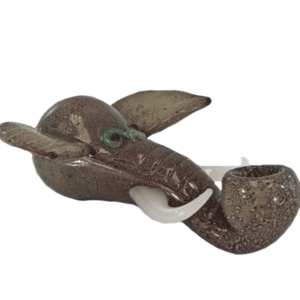 GLASS ELEPHANT HEAD HAND PIPE | BA01 | 6"