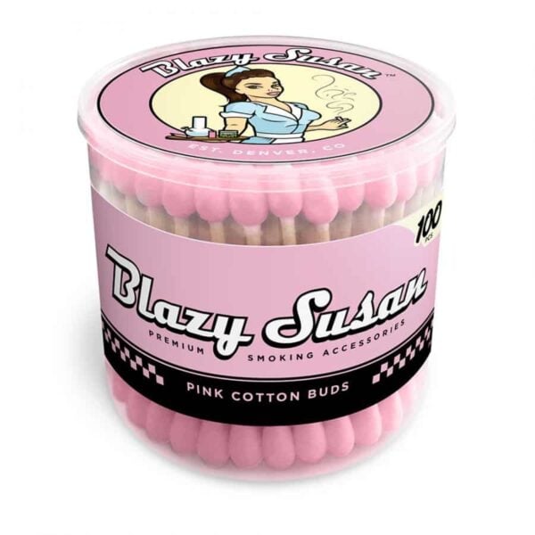 BLAZY SUSAN PINK COTTON BUDS | 100/JAR - Image 1