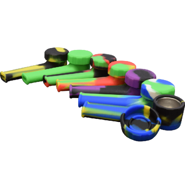 SILICONE KAZOO STYLE HAND PIPE | ASSORTED | 4" - Image 2
