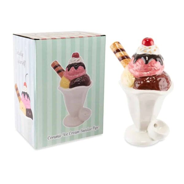 ICE CREAM SUNDAE CERAMIC PIPE | 7" - Image 1