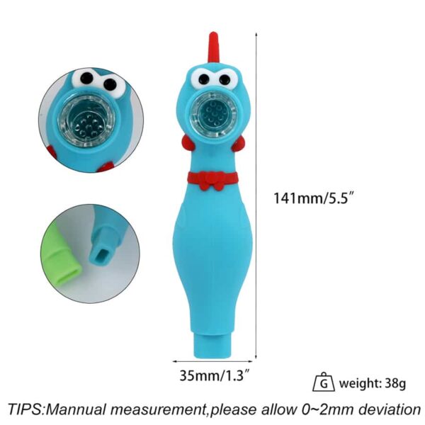 SILICONE SCREAMING CHICKEN HAND  PIPE | H240 | ASSORTED - Image 3