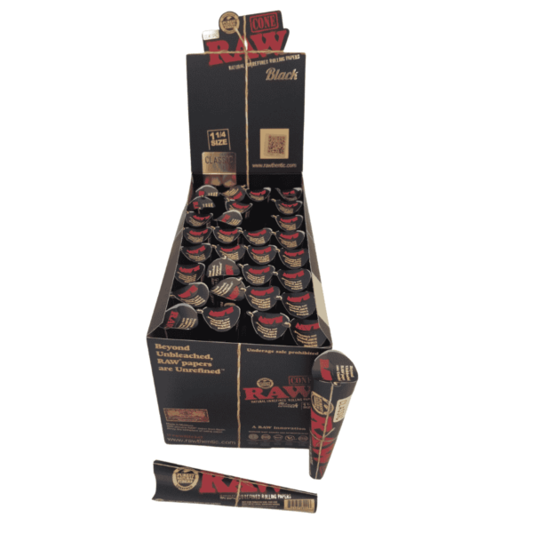 RAW BLACK 1/4 CONES | 6/32 PK - Image 1
