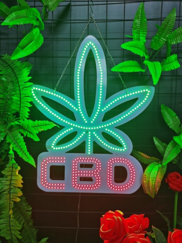 LED SIGN CBD  | GLOW LEAF CBD LED - Image 1