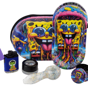 GLASS HAND PIPE LIGHTER SMOKING SET | OVAL EVA BAG