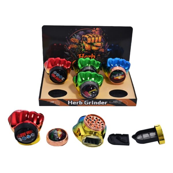 HERB GRINDER KNUCKLE DUSTER GRINDER | HU011 | 6/DISPLAY - Image 1