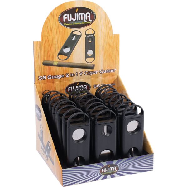 FUJIMA 2 IN 1 'CIGAR CUTTER' 56R + V-CUTTER | CUT16 | 24/DISPLAY - Image 1