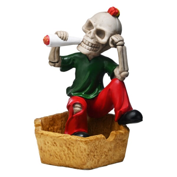 JUMBO SKELETON RASTA ASH TRAY | XH6112L | 17" - Image 1